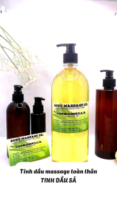 Tinh Dầu Sả Thiên Nhiên Nguyên Chất Massage Body Giảm Căng Thẳng - Kháng Khuẩn - Thư Giãn - Dùng Cho Spa Mẹ Bầu Massage Vai Gáy