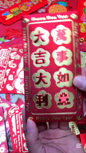 Hongpao Imlek Angpau Timbul Angpao isi 6pcs Amplop Merah Tebal Sedang Besar