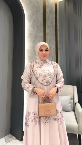 gamis Rania dress print embos premium by Arsyakayla