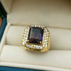 CINCIN BATU KECUBUNG AMETHYST KOTAK TOP QUALITY