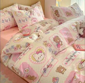 🩷 ผ้าปูที่นอนลาย Kitty 🩷✨ครบชุด 6 ชิ้น พร้อมส่ง🎇 ส่งของทุกวัน🎇