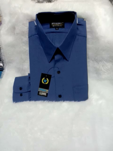 Wendya.T Kemeja Formal Reguler Warna Biru Denim✓Kemeja Pria Polos Lengan Panjang