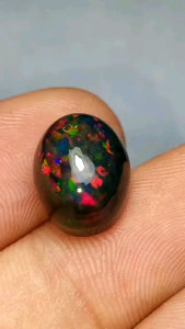 Batu Akik Natural Kalimaya Black Opal Top Jarong Kristal Asli