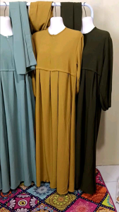 Gamis jumbo + hijab Ld.120-125cm  gamis Syari set hijab muslim crinkle airflow