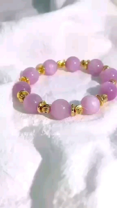 12mm 紫锂辉手串 ｜12mm Kunzite Bracelet｜温柔疗愈 ✦ 提升爱能量 ✦ 平衡情绪｜