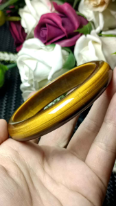 Natural Crystal Golden blue Tiger Eye Bangle 64mm+- 天然强光黄金蓝虎眼 天然无优化处理 手镯 64mm+-