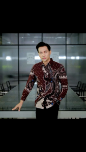 New WAKATOBI burgundy kemeja batik pria lengan panjang pendek/atasan kemeja pria burgundy berlapis furing formal kasual