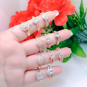 Cincin Simpel Elegan Tembaga Premium Cocok untuk harian Tidak Mudah Pudar