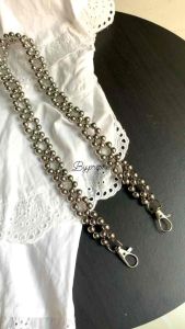 STRAP TAS MUTIARA SILVER CHROME 60CM BENTUK BUNGA