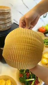 Kertas Air Fryer Anti Lengket 16cm 50PC Tahan Minyak - Tatakan Makanan Sekali Pakai