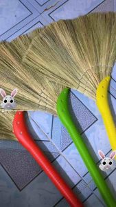 Combo 2 Chổi Quét Nhà Cán Nhựa Bông Dày Cao Cấp Cầm Nhẹ Tay Làm Sạch Đồng Tre