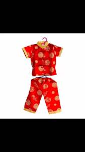 ชุดเชตตรุษจีนเด็กผู้ชายเสื้อและกางเกง งานพิมพ์ลายทอง