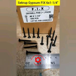 (100 pcs) Sekrup Gypsum 6x1-1/4 / Drywall Screw / Skrup Gipsum 3CM