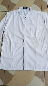 Baju Koko Haibah Muslim Pria Dewasa Lengan Panjang Warna Putih Katun Toyobo Tebel Nyaman