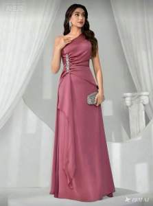 Melody New Stylish Chic Slim Fit Oblique Shoulder Neckline Sleeveless Dress