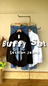 OOTD ONE SET BUFF/SETELAN JEANS PITA WANITA