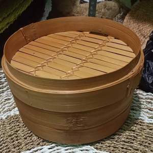 Klakat Dimsum Bambu kukusan dimsum wadah plus tutup