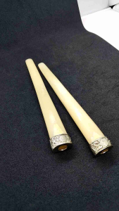 pipa rokok once tulang kerbau variasi alpaka silver A12