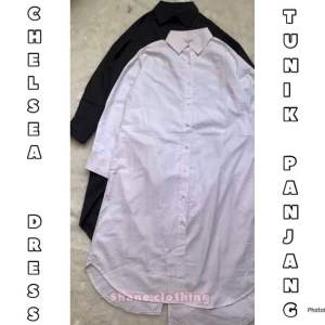 SHANE CLOTHING TUNIK WANITA PUTIH POLOS LENGAN PANJANG BAHAN KATUN IMPORT 070722