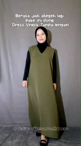 Vneck Dress Tanpa Lengan Crinckle: Pilihan Nyaman & Tidak Panas