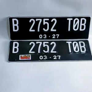 PLAT NOMOR MOBIL STANDAR LOGO TIMBUL WARNA CAT DASAR HITAM