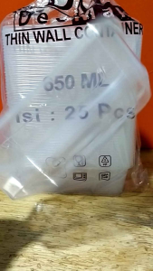 Thinwall Food Container Persegi 650ml isi 25set