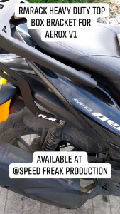 RMrack heavy duty top box bracket for Yamaha Aerox 155 V1 lifetime manufacturer warranty