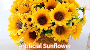 BUNGA MATAHARI BESAR / TANAMAN ARTIFICIAL BUNGA PLASTIK / SUNFLOWER / BUNGA MATAHARI PLASTIK 7 CABANG 32CM BUKET BUNGA MATAHARI MIX PALSU BUNGA DEKOR HIAS