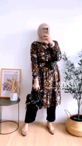 Alesha - VEZLY SET TUNIK Setelan Tunik Terbaru Rayon Premium Celana Kulot Airflow Set Long Tunik Wanita Muslimah Kekinian Setelan Tunik Terbaru Viral