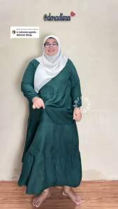 Nara dress rayon twill ld 130140150 XXXLXXXXLXXXXXL gamis polos jumbo oversize //dress muslim big size wanita terbaru