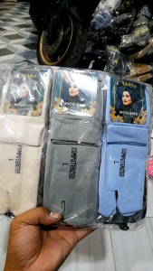 (Isi 12 Pasang Sudah Kemas NILON) Kaos Kaki Jempol Wanita Warna Telapak Hitam Nilon Ukuran L