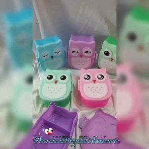 KOTAK BEKAL BURUNG HANTU 2 SEKAT / TEMPAT MAKAN ANAK LUCU / PERLEKAPAN SEKOLAH / KIDS OWL LUNCH BOX / OWL9363