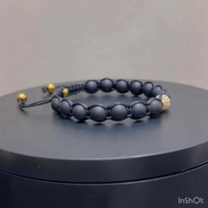 CW Manila - TlTAN Adjustable Bracelet - 8mm Matte Onyx Stones with Cubic Zirconia Ball and Hematite - Semi-Precious Stones Adjustable Bracelet
