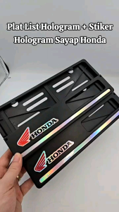 Dudukan Plat Nomor Motor List Hologram Plus Stiker Hologram Sayap Honda Universal Semua Motor Honda Harga Sepasang