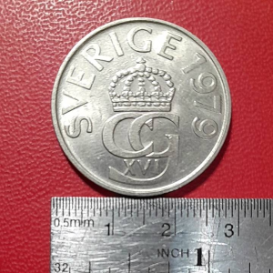 Koin Swedia Koleksi kuno 5 Kronor