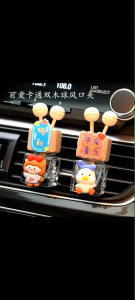 OHHDEER Cute Car Air Vent Perfume Cartoon Air Freshener Outlet Aromatherapy Clip Glass Bottles Essential Oil Diffuser