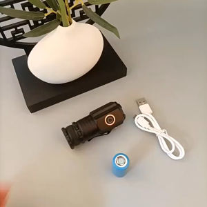 Mini LED USB Rechargeable Flashlight Frog Eye Lens 3 LED Wicks Five Light Modes High Hardness ABS Material Compact And Portable Suitable For Night Travel Emergency Repairs Outdoor Exploration Etc.