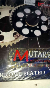MUTARRU CHAINSET HEAVY-DUTY RAIDER 150/FI 8HOLES SIZE 14-43-428H BLACK PLATED