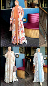 HK ATASYA  Baju Dress Gamis Set Scraf Atasya Set HK By Dermawan. Nazra Sha