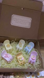 Kẹp tóc càng cua (5 răng) màu pastel đính charm dễ thương_MimosaHHandmade