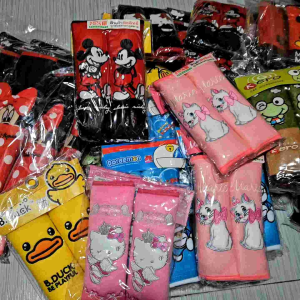 หุ้มเข็มขัดรถยนด์ หุ้มเบลท์ปักลายการ์ดูน งานไทย งานผ้าอย่างดี นุ่มสบาย ซักได้ใส่ได้ทุกรุ่น