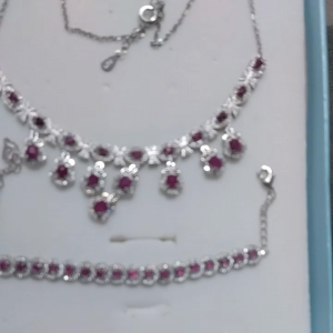 Burma Ruby with 925 necklace and hand chain990RM