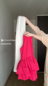 Set bộ áo nhún bèo kèm chân váy dáng A dài 2 lớp B3