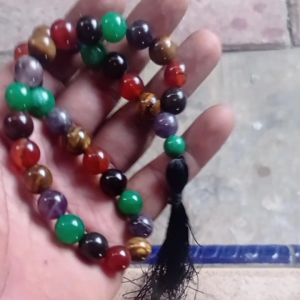 tasbih batu alam 5 batu 10 mm 33 butir rukun islam
