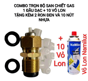 Bộ Sạc Chiết Gas Mini và 10 vỏ lon Namilux _ Tặng 10 nứt nhựa và 2 ron đen