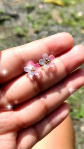 Sakura Japan Earrings Cherry Blossom by Hershells Art Studio