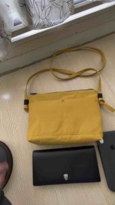 HANDMADE Japan’s Tsukanoma Tejika Style Mustard Yellow Pocket Sling Bag – Casual Canvas Bag