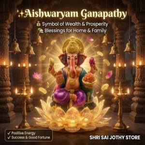 Aishwaryam Ganapathy Ganesha Vinayagar Pillaiyar Colourful Statue for Home Pooja Room Office Decor