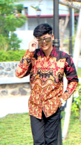 KEMEJA PREMIUM NALANDRA MERAH BATIK FLORIST