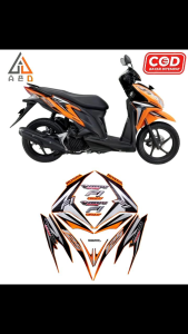 Stiker Striping Lis Body Motor Honda Vario Techno 125 FI Helm In 2012 Oren Oren Standar Full Set